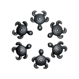 6 Turtle Pendants Antique Silver Tone Jewelry Making Supplies Destash